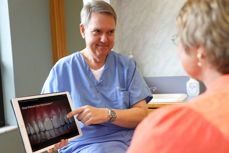 dr johnson discussing dental procedure